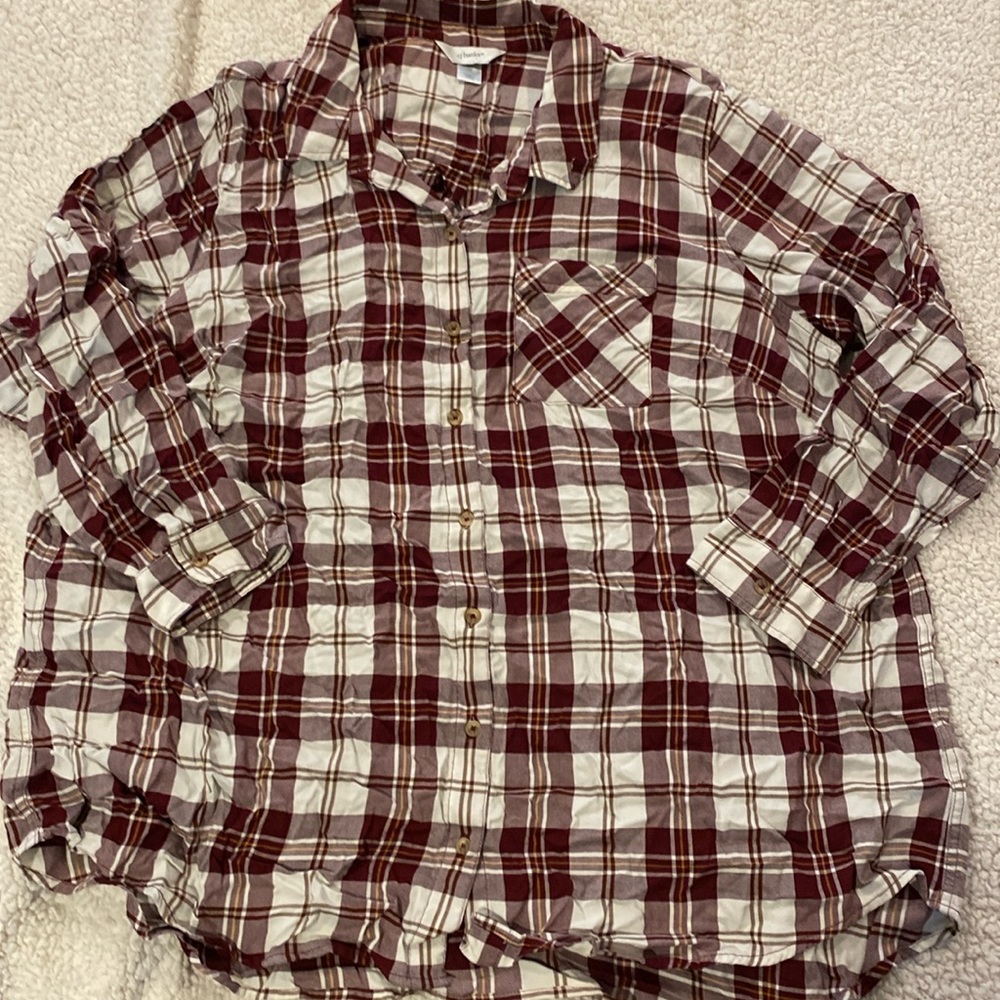 Womens CJ Banks button up blouse size 3X with pocket